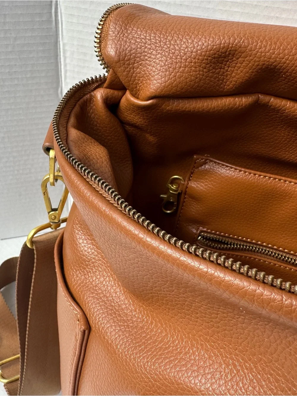 Fawn Design Brown Leather Baby Bag